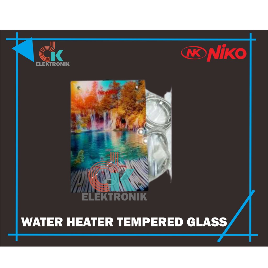 WATER HEATER NIKO TEMPERED GLASS+LED DISPLAY-PEMANAS AIR GAS NK-6LDG