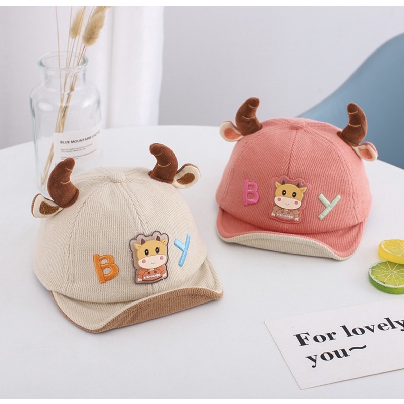 Topi Baseball Anak Bayi Balita Model Cute Cow Untuk Anak Laki Anak Perempuan 3D