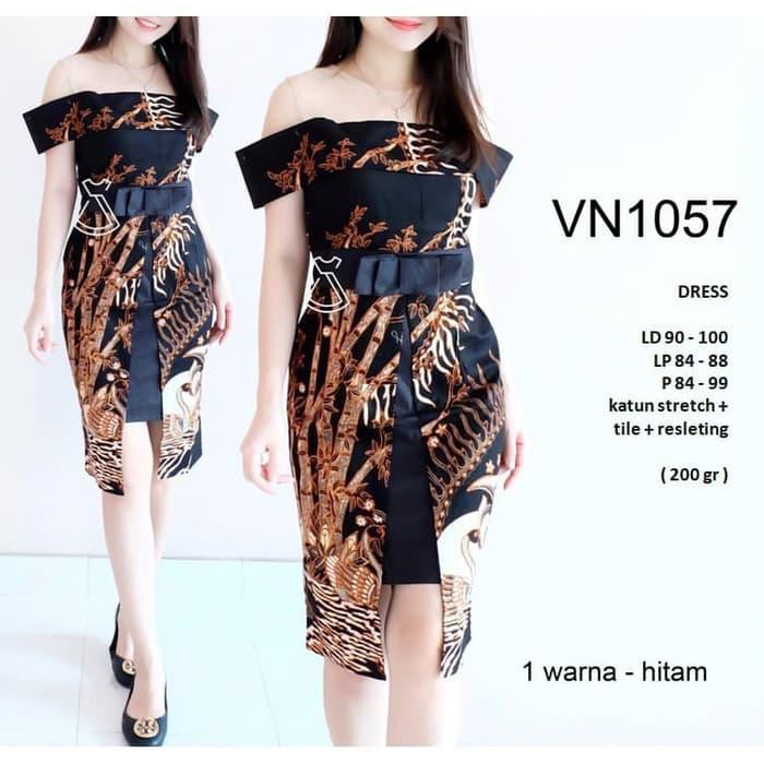 Bw3 Baju Kerja Batik Wanita Terbaru Dress Kerja Batik Modern Sabrina