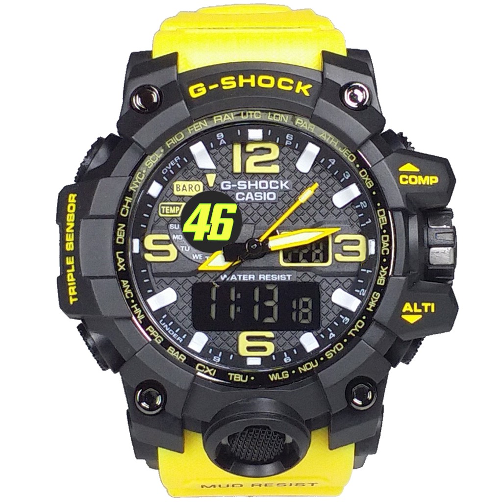 Exclusive Jam VALENTINO ROSSI 46 Double Time (Hitam Tali Kuning)