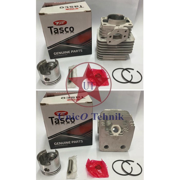 cylinder / silinder block + piston TASCO 328 mesin potong rumput