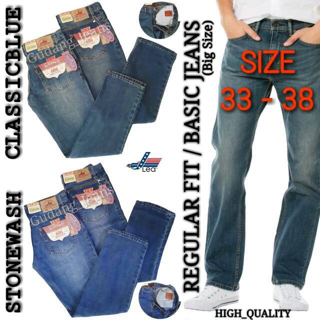 Celana Jeans Lea Bigsize Panjang Pria / Regular Jeans Jumbo / Lea Straight Jeans Pria / Basic Jeans