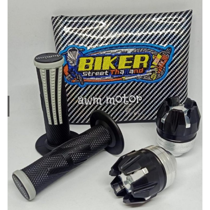 Paket murah Sarung Jok bikers, jalu as + handgrip, Kulit jok bikers karbon, jalu as depan, handgrip