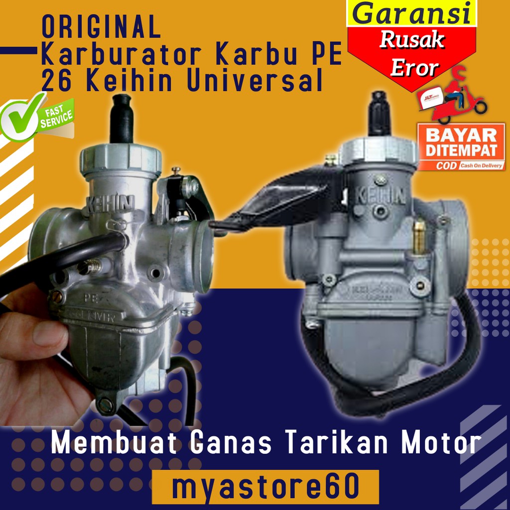 Karburator Karbu Carburator Karbulator PE 26 PE26 Keihin Original Universal Sparepart Mesin Motor