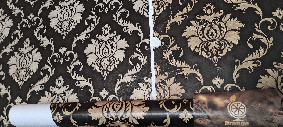 (bayar Di Tempat) Wallpaper Dinding Motif Batik Hitam Coklat