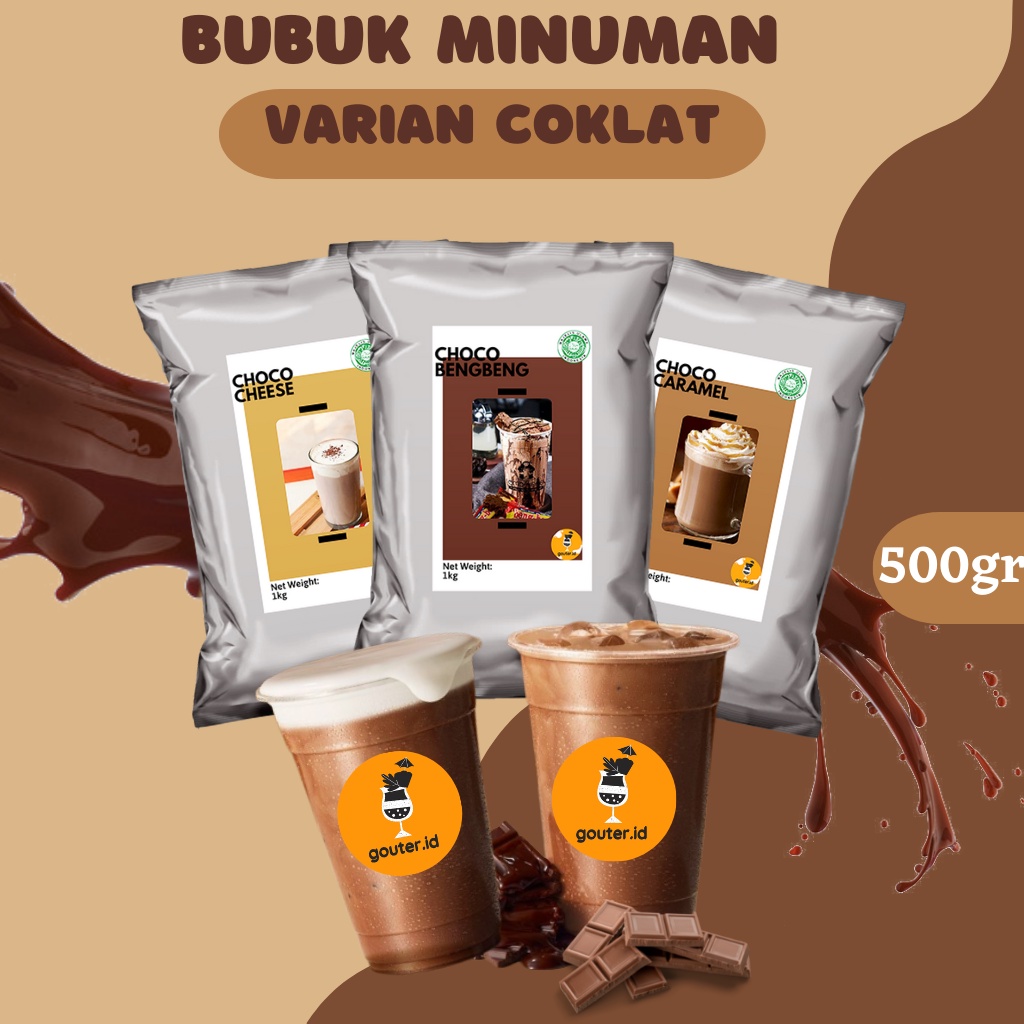 BUBUK MINUMAN RASA VARIAN COKLAT 500GR / SERBUK MINUMAN ANEKA RASA / POWDER MINUMAN BOBA KEKINIAN