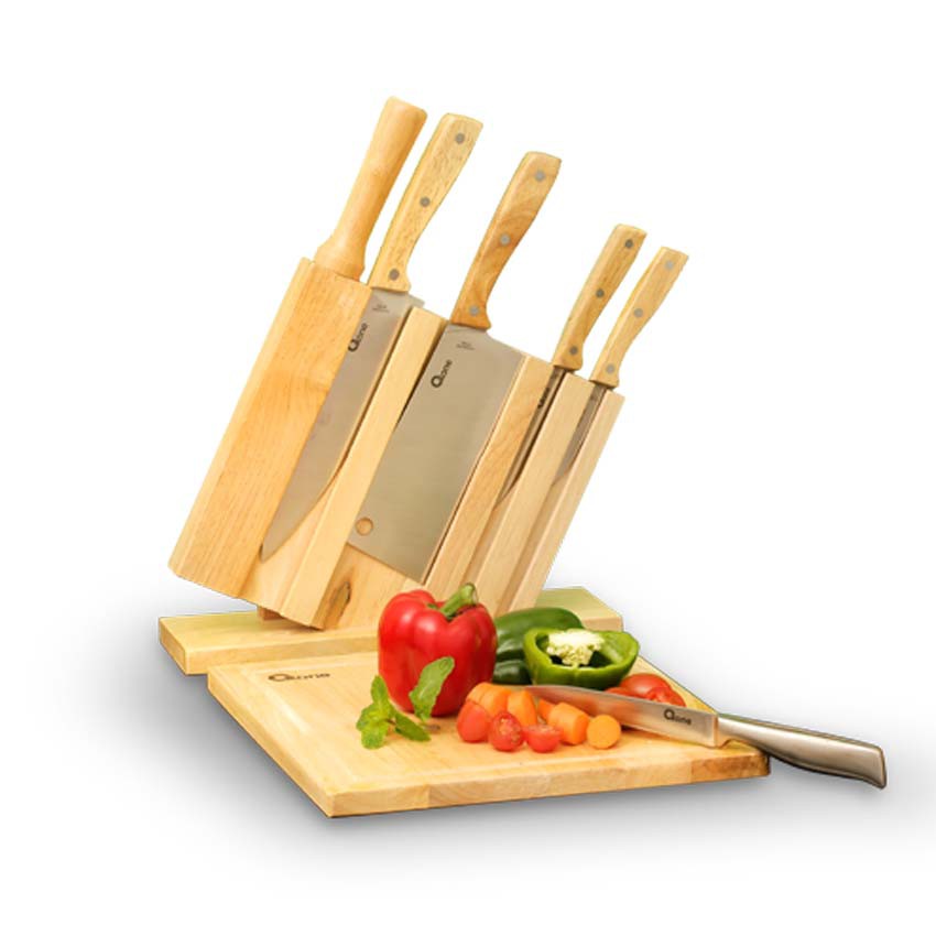 OXONE OX-95 7Pcs Wooden Knife &amp; Chop Board Set , Pisau Dapur dan Talenan