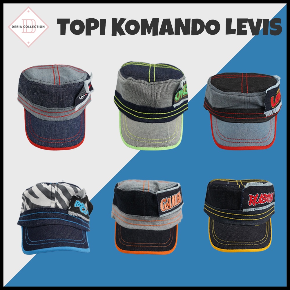 Topi Levis Anak, Topi Levis Komando Anak, Topi Levis umur 3-10 Tahun