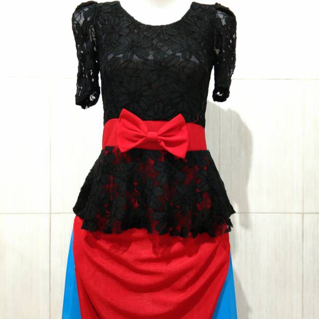 Dress brukat pita import