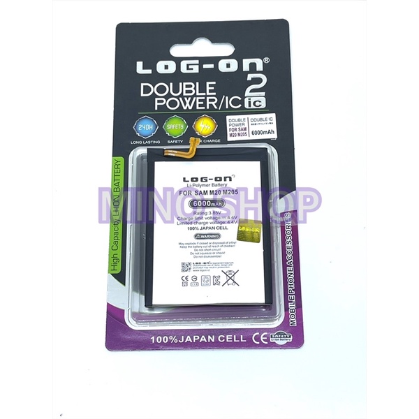 BATERAI SAMSUNG M20 M205 - M30 M305 - LOG ON DOUBLE POWER BATRE