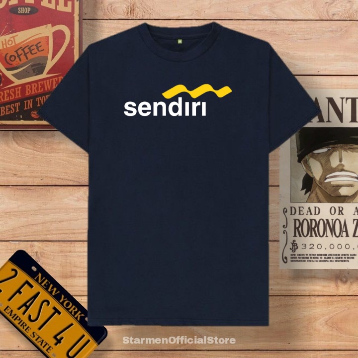 Kaos Distro Unisex SENDIRI Katun Combed 30s / sablon polyflex /polyflex premium / Pakaian Pria Wanita Atasan Cowok Cewek /kaos kekinian / kaos viral / tshirt tumbrl tee basic /SIZE M , L , XL , XXL / kaus oblong oversize kaos murah best seller ready