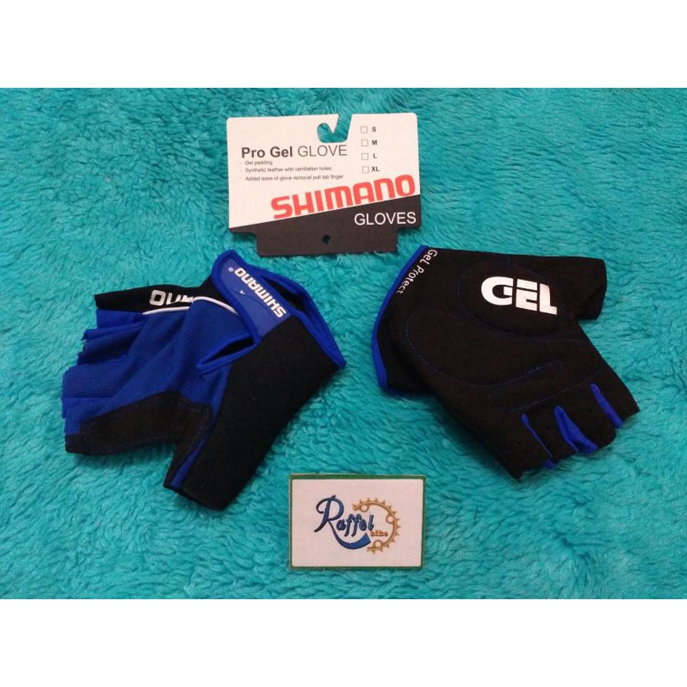 Termurah  Sarung tangan Shimano Gel (blue, black) // Gloves Shimano Gel // Harga Promosi