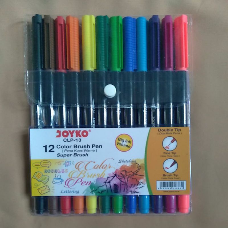 READY JOYKO SUPER BRUSH PEN 12 WARNA BRUSHPEN JOYKO [PRELOVED]