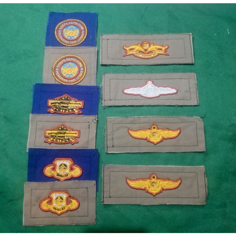 BORDIR ATRIBUT BREVET POLRI TIMBUL ,SAR ,SELAM , BAHARI , SNIPER , KORPS POLAIRUD