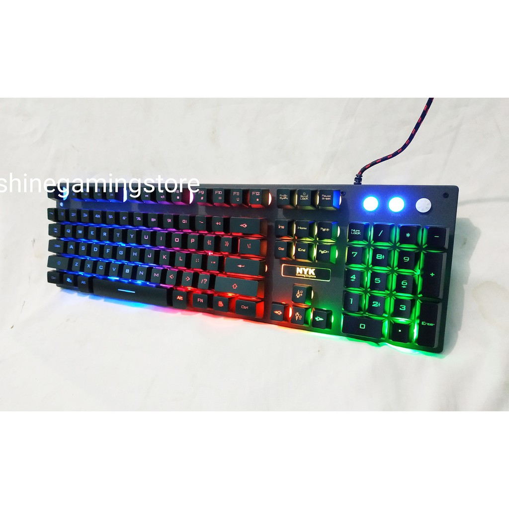 NYK Nemesis Keyboard Gaming KR-201 RGB Game Master KR201 Metal Plate