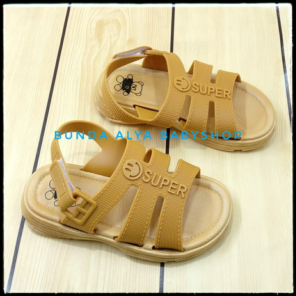 Sendal Anak Perempuan Tali Gladiator Umur 4 5 6 7 Tahun Elastis - Sandal Anak Cewek Casual COKLAT Size 24 -35 Alas Karet Anti Licin
