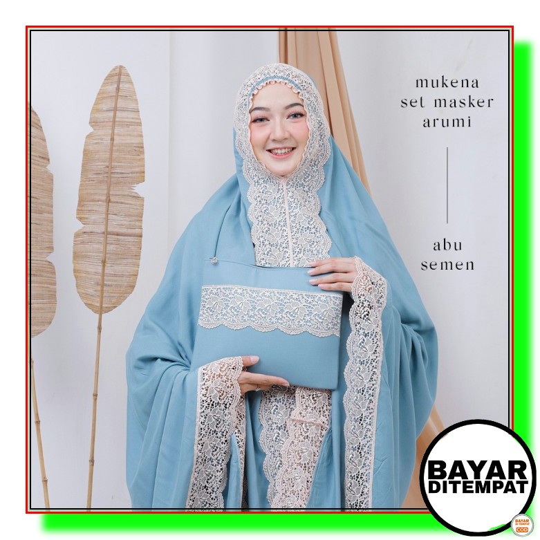 Mukena Model Baru Remaja Modern Ramadhan 2021 Perempuan Terbaru T WX895  Dewasa Rayon Set Masker A