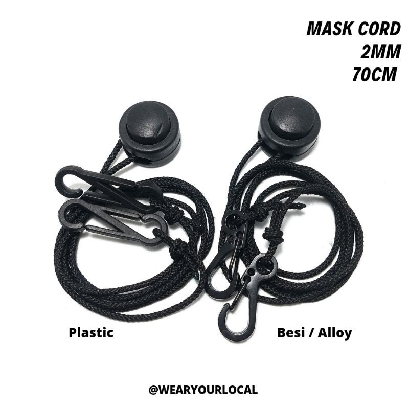 Tali Masker / Mask Cord / Mask Strap / Adjuster Masker / Lanyard Masker / Warna Polos