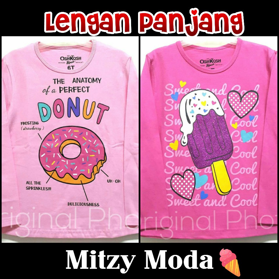  KAOS  LENGAN  PANJANG  MODEL  DONUT DOUGHNUT ICE CREAM 