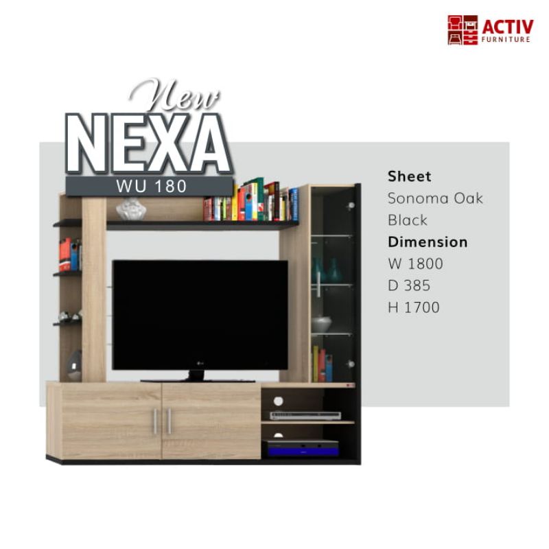 Wall unit muat TV LCD max 50" / buffet hias / buffetTV / rak TV hias seri nexa 180 by Mebel Sumber H