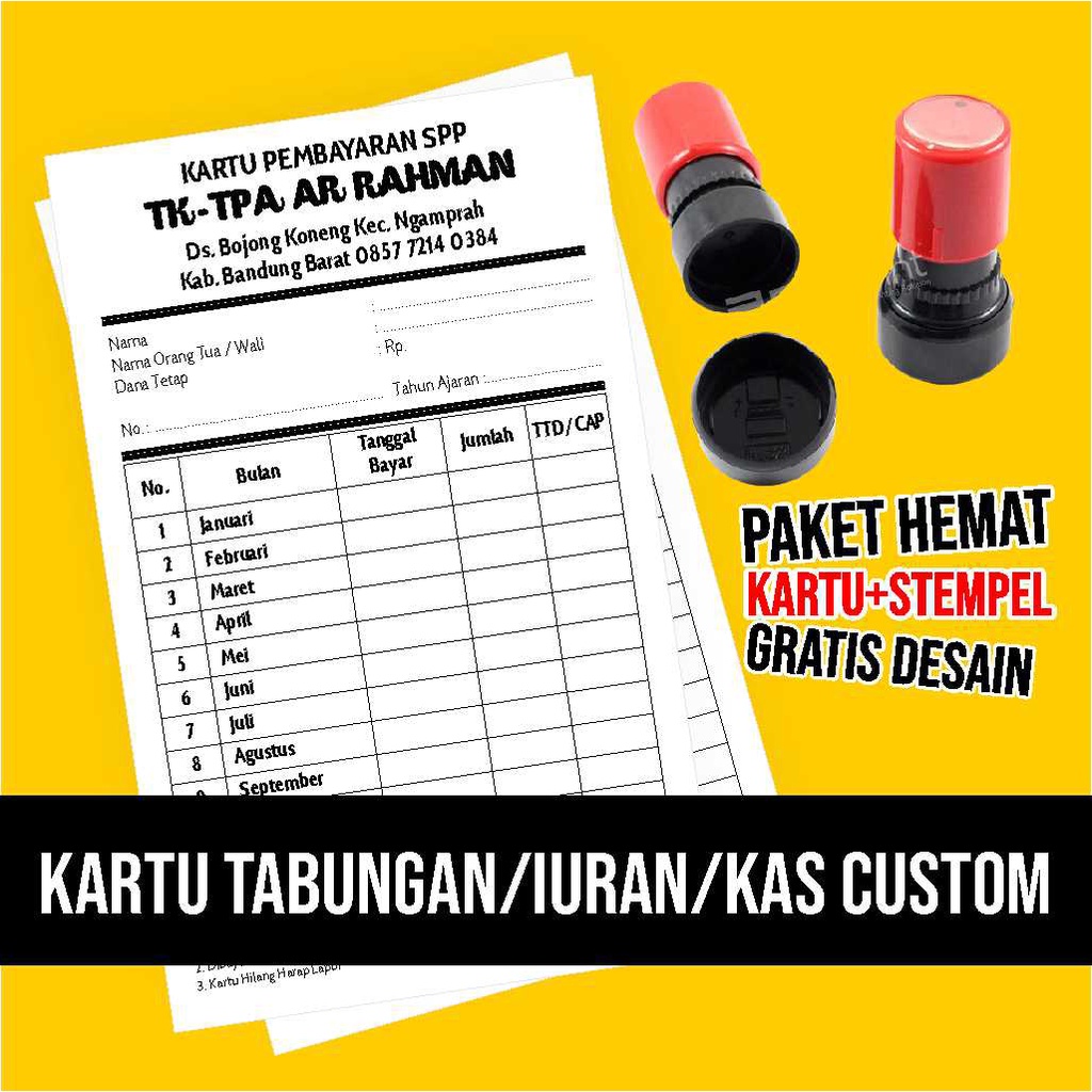 

CETAK KARTU IURRAN PEMBAYARAN KAS TABUNGAN + STEMPEL