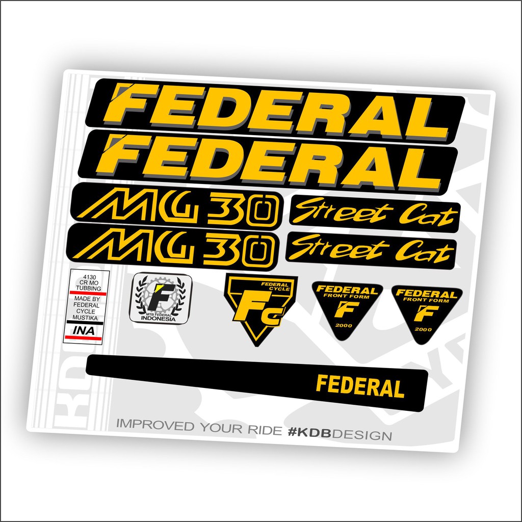 decal frame federal street cat Klaten decal bike stiker sepeda federal