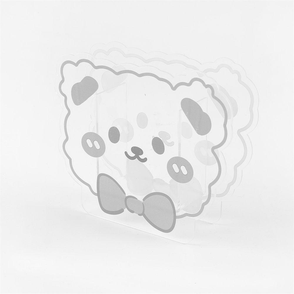 Lanfy Tempat Pulpen Akrilik Aksesoris Meja Kantor Beruang Kelinci Transparan Kartun Alat Tulis Kosmetik Kotak Penyimpanan