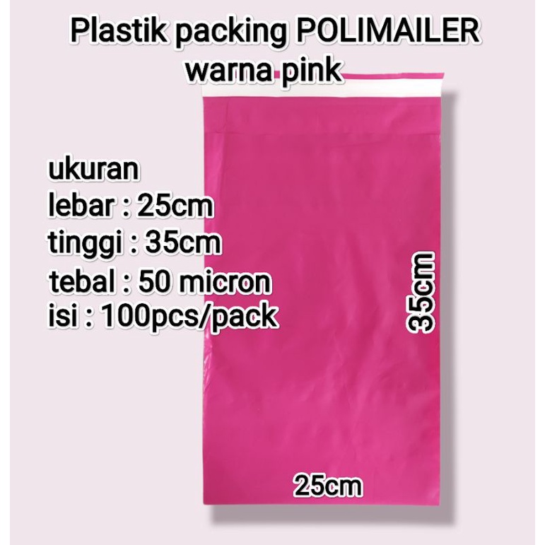 

Polymailer pink ukuran 25x35/plastik packing
