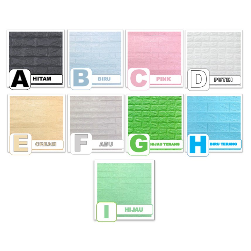 OSM JKT H719 Wallpaper Dinding Foam 3D / Motif Batu Bata / Motif Batik /Motif Kayu / Sticker Dinding-Bata 5-6 mm