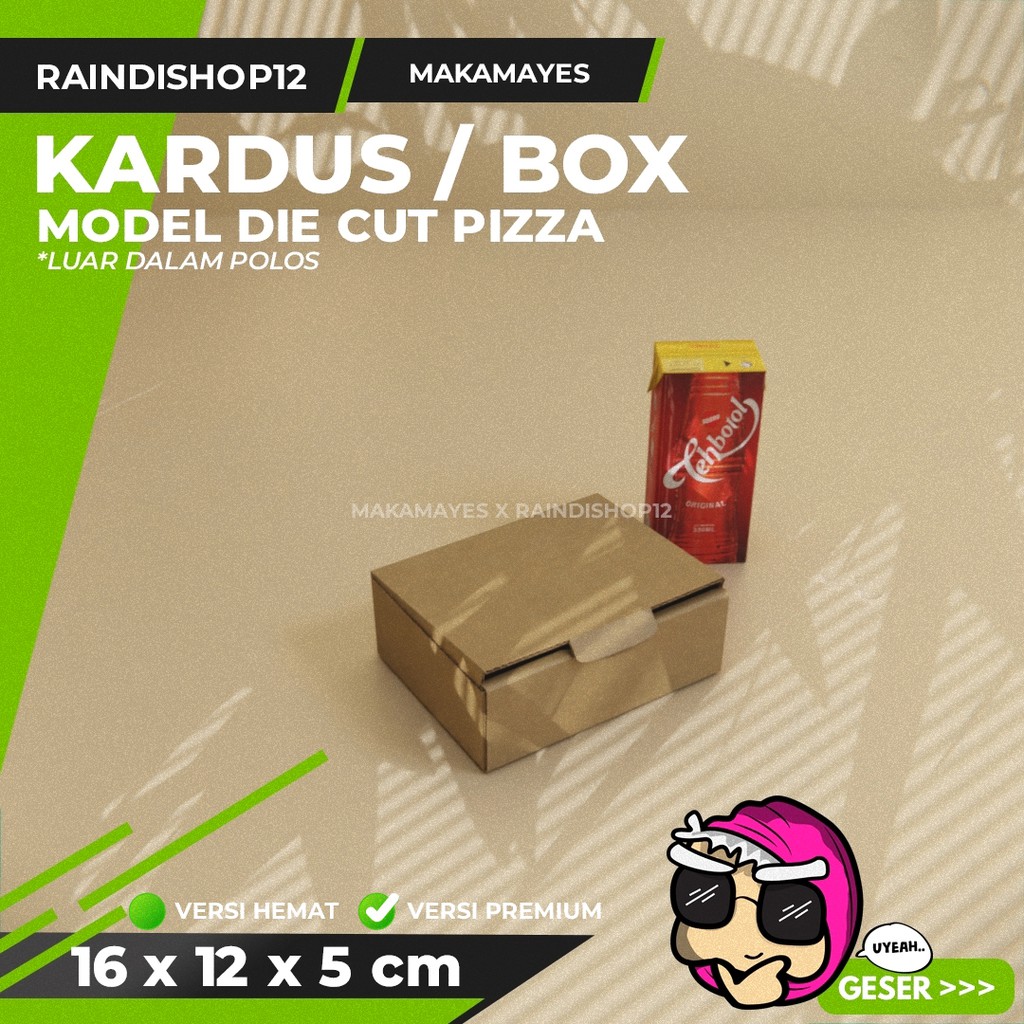 

(MIN 10 PCS) BOX 16 X 12 X 5 CM KARDUS DIE CUT PIZZA KEMASAN PACKAGING KADO