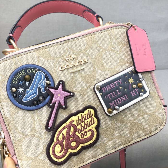 Coach's x Disney Signature Box C1434Crossbody Bag With Patches