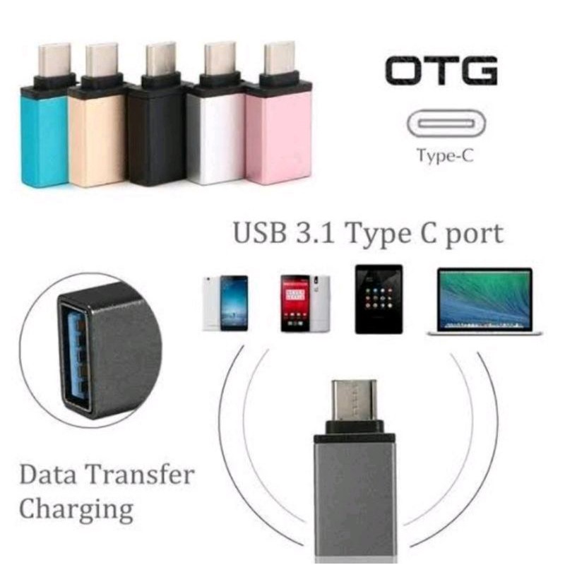 OTG USB type C / tipe-c connector to Normal USB port - Converter data transfer Xiaomi samsung redmi