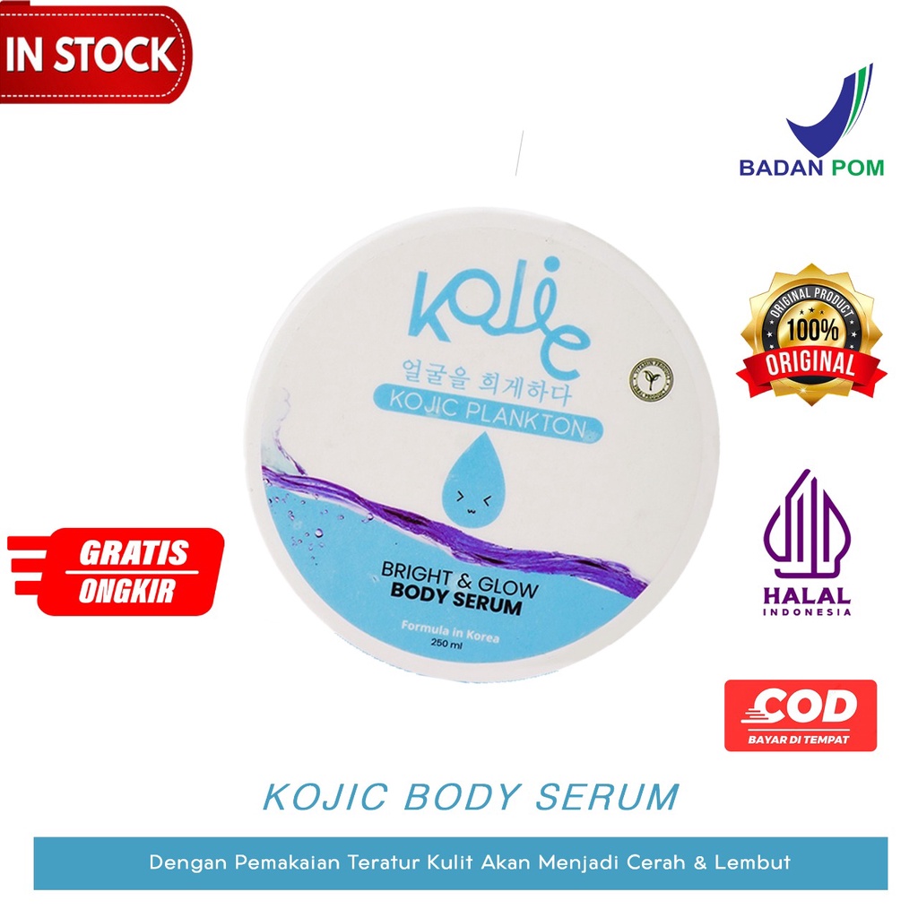 ( BONUS PARFUM ) Kojic Plankton Bright &amp; Glow Body Serum Terbaru BODY SERUM PENCERAH TUBUH (BLUE)