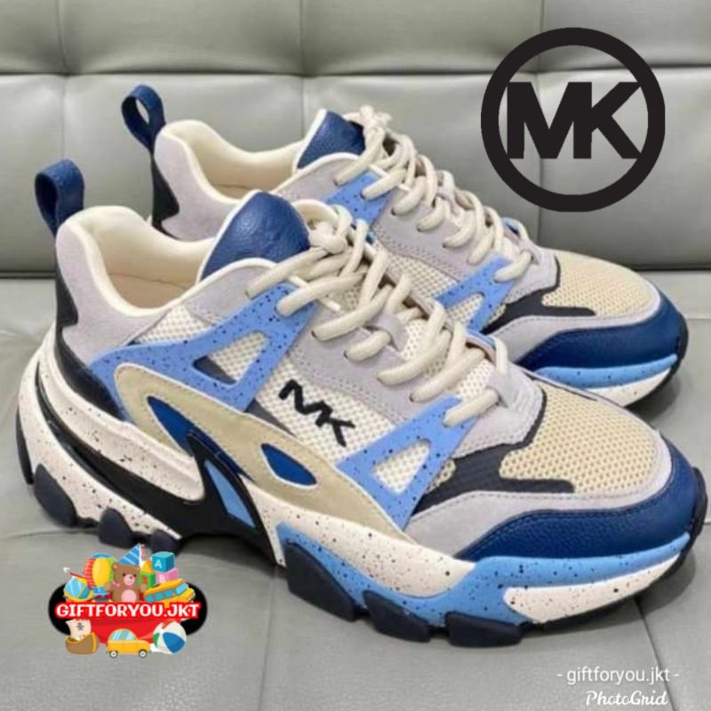 Michael Kors Man Nick Mixed-Media Trainer Sepatu Pria Cowok Sneaker Shoes Branded Premium Collection