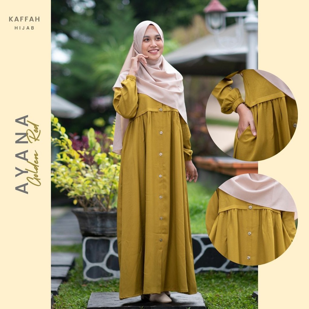 Warna Golden Rod - Ayana Series | Gamis |  Kaffah Hijab