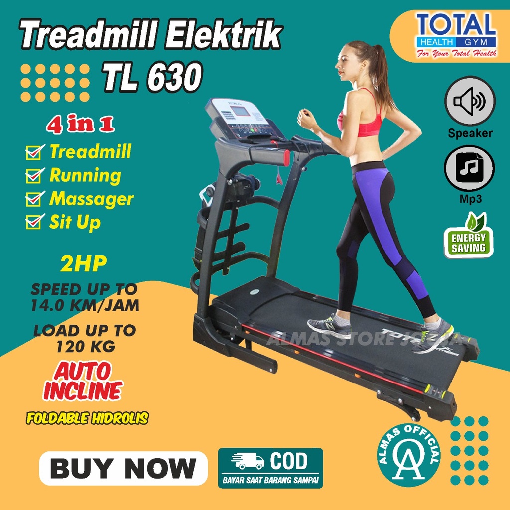 TREADMILL Tredmill Trademill Tradmill Tritmill Elektrik  Electric Threadmill Lipat Tretmil TL 630 Al