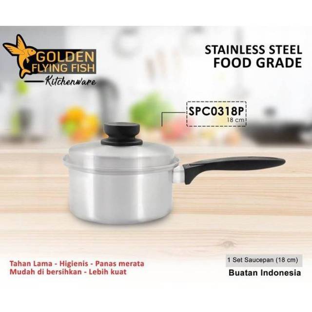 Panci Stainless Steel / Sauce Pan Stainless Steel ukuran 18cm
