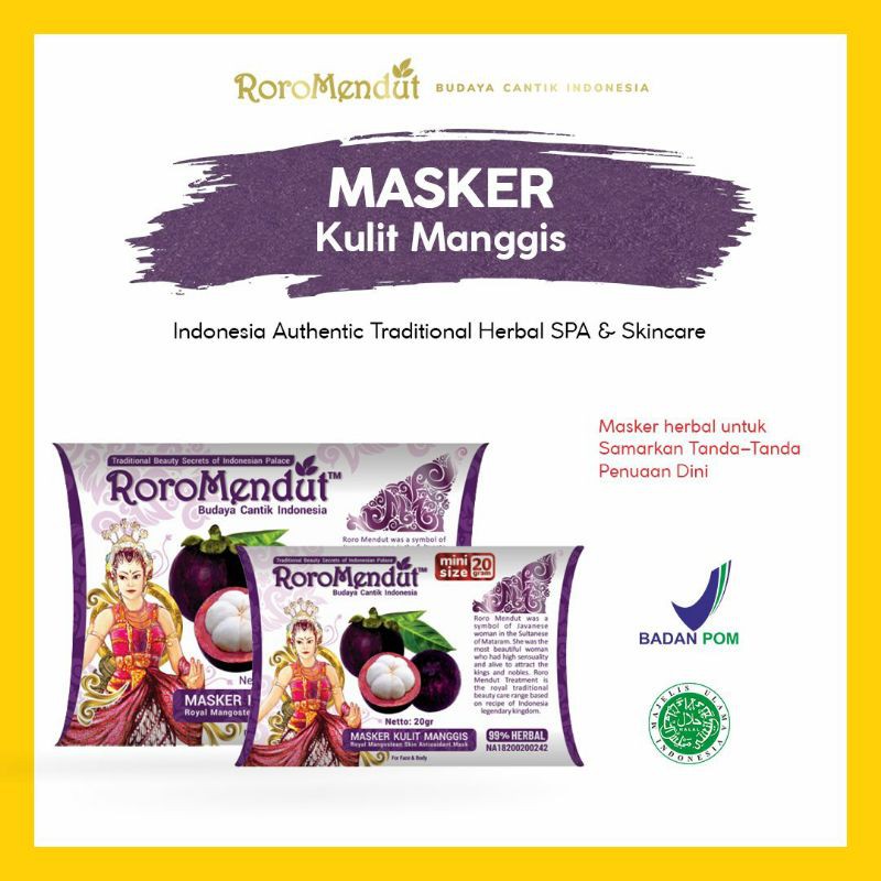 MASKER WAJAH PABRIK RORO MENDUT MASKER MANGGIS 40GR