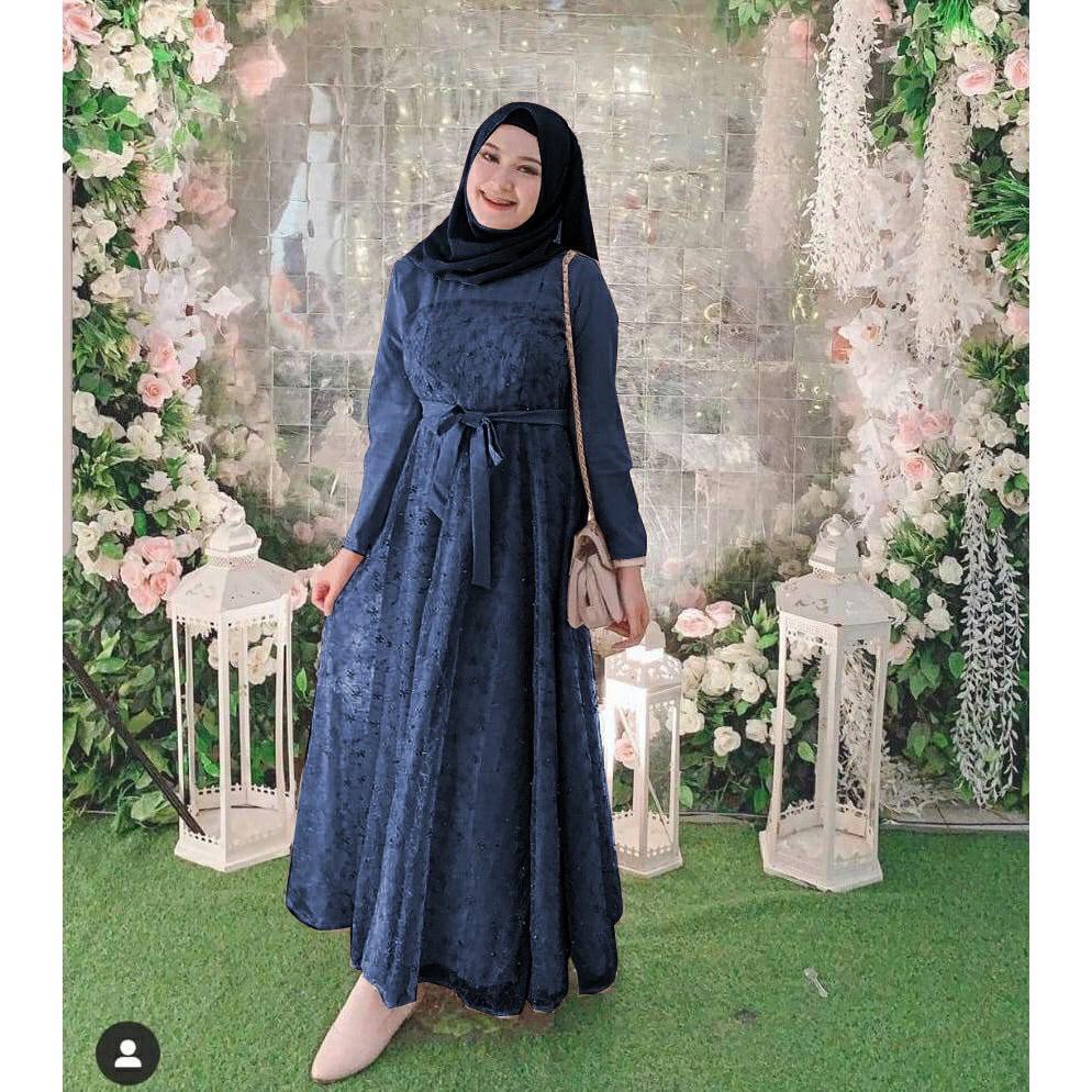 Jenita Gamis Pesta Brukat Tile/ Gamis Pesta Wanita/ Gamis Seragam Kondangan/ Fashion Muslim