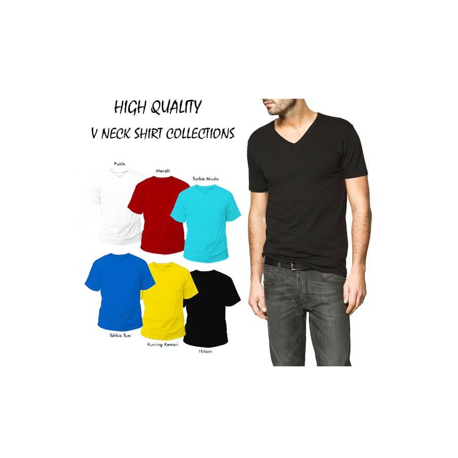 t shirt v neck/kaos v neck pria wanita (unisex)t shirt v neck fashion