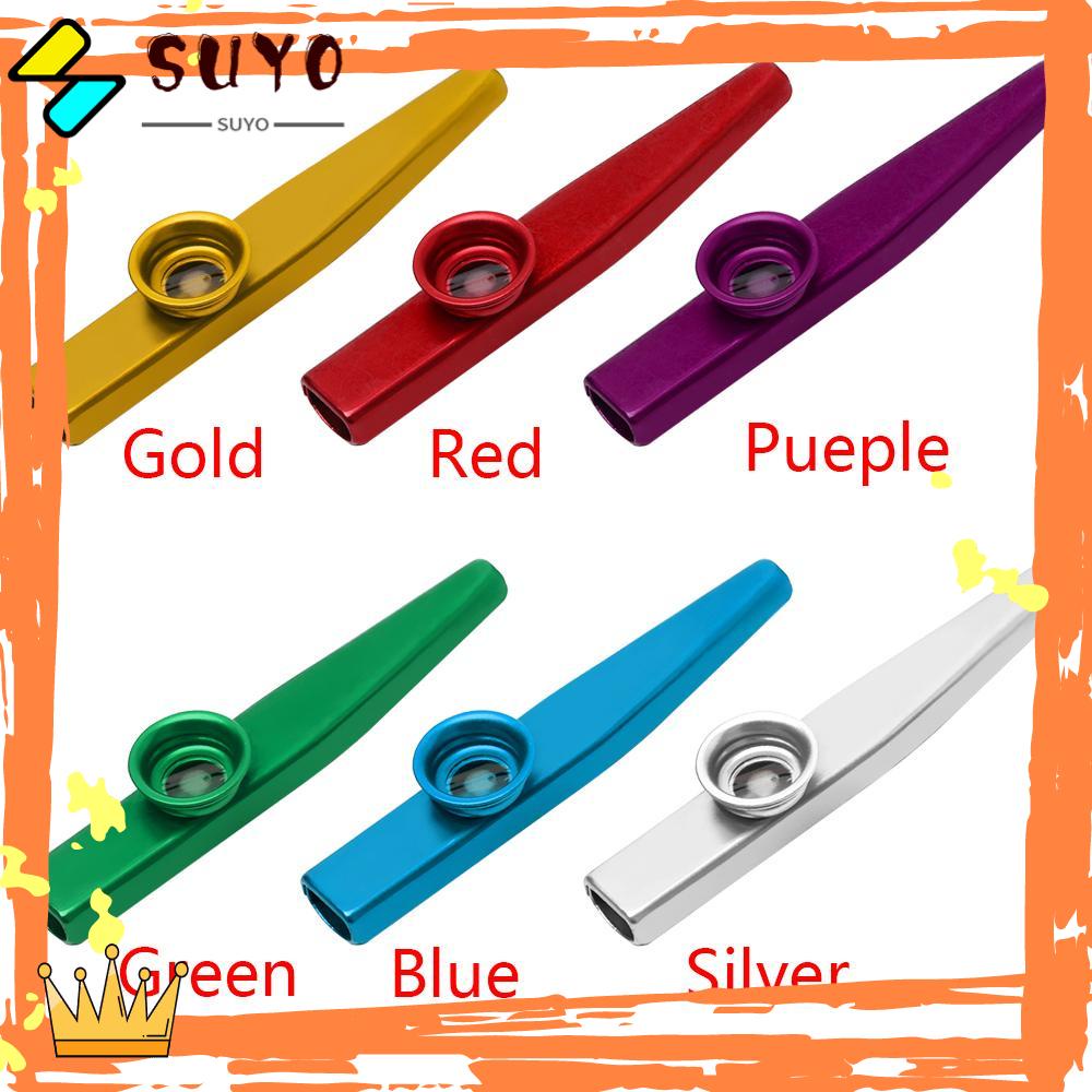 Suyo Kazoo Flute Bahan Metal Warna Silver Untuk Hadiah Anak