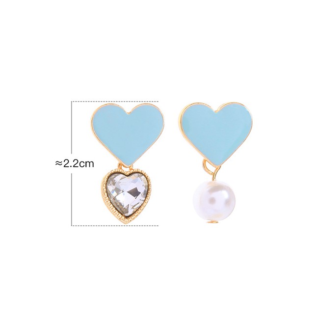 LRC Anting Tusuk Fashion Drop Glaze Love Pearl Earrings D13955