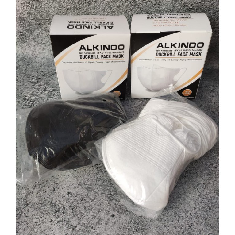 Masker Duckbill ALKINDO 3PLY PREMIUM Mask 1 Box isi 50pcs/ Duckbill masker murah premium