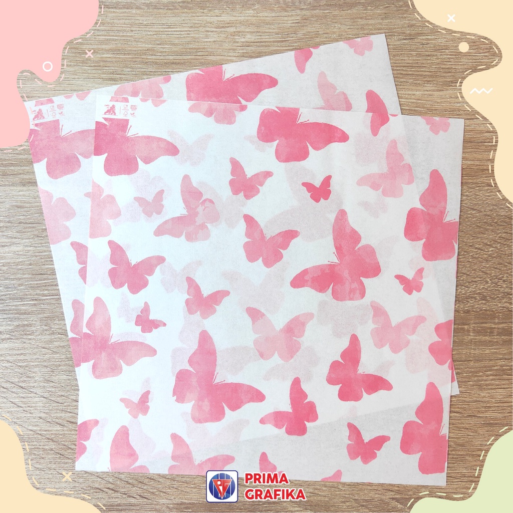 

Kertas Roti Motif Kupu-kupu 20x20 Foodgrade - Wrappingpaper/Kertas Bungkus/Kertas Alas Motif Butterfly Gorilla Pack