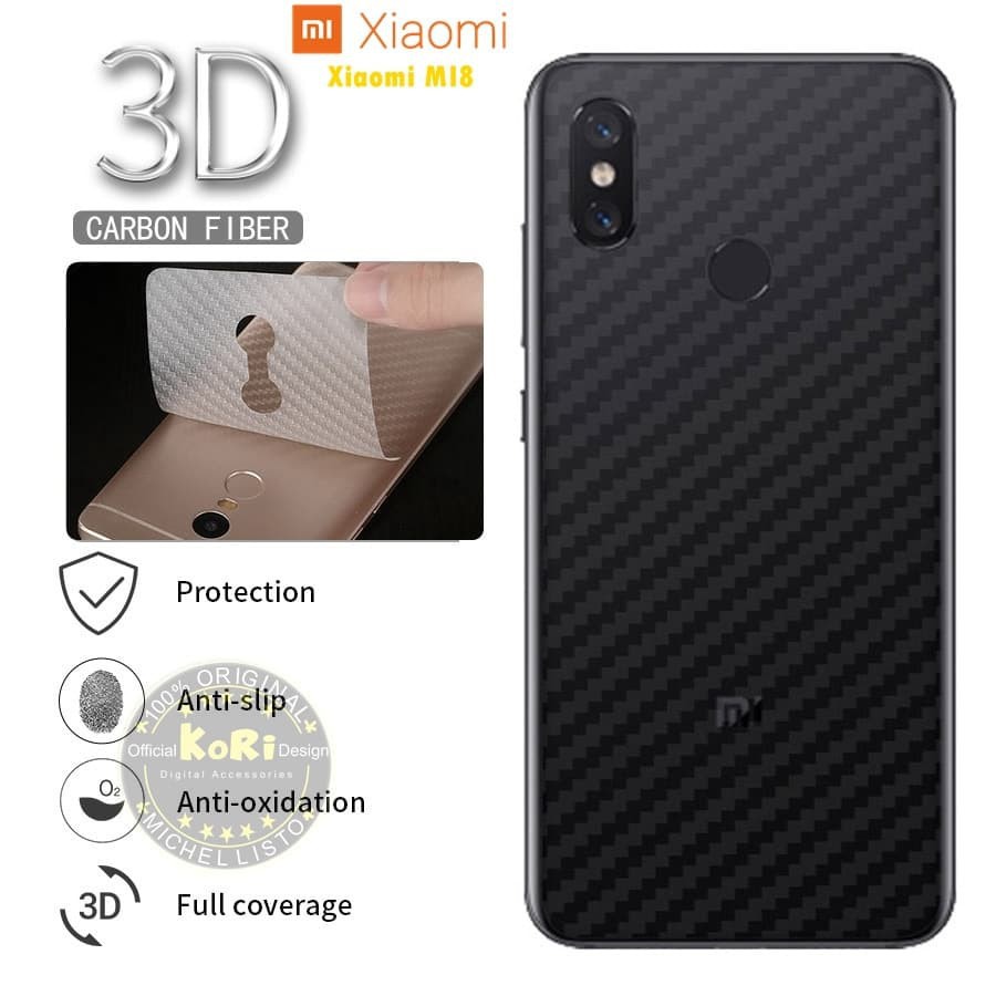 SKIN CARBON XIAOMI MI8 - ANTI GORES BELAKANG XIAOMI MI8 MIA2 MI6X MIA2 LITE - BC