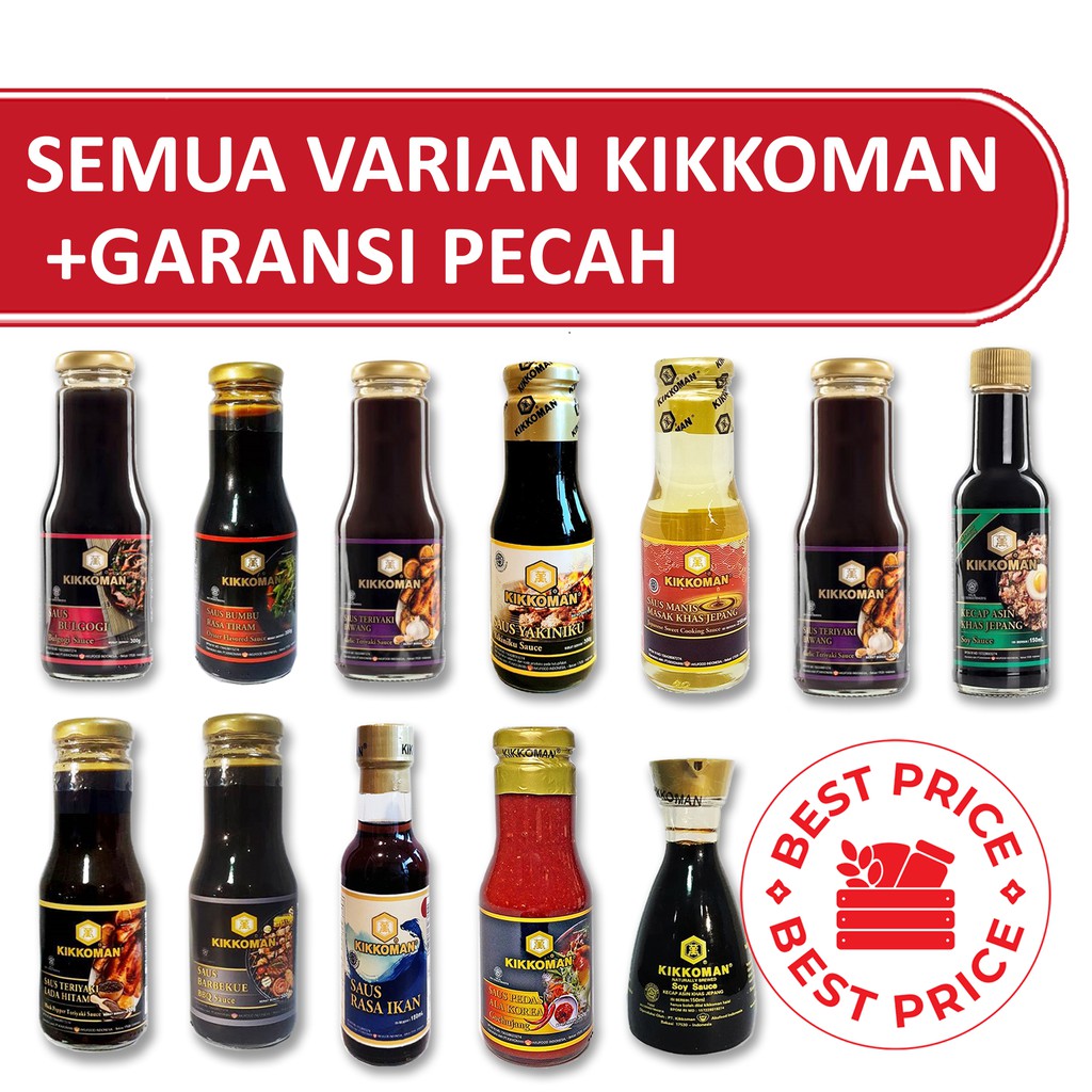 KIKKOMAN - SEMUA VARIAN KECAP SAUS HALAL (ASIN/BBQ/TERIYAKI/BULGOGI/GOCHUJANG/CUKA/IKAN/TIRAM)