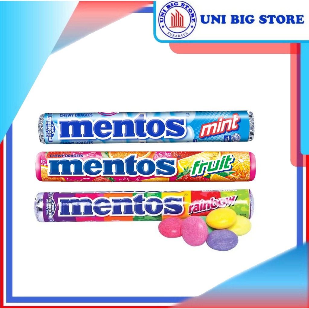 

Permen Mentos Roll Candy Rainbow Mint Fruit 37 gr