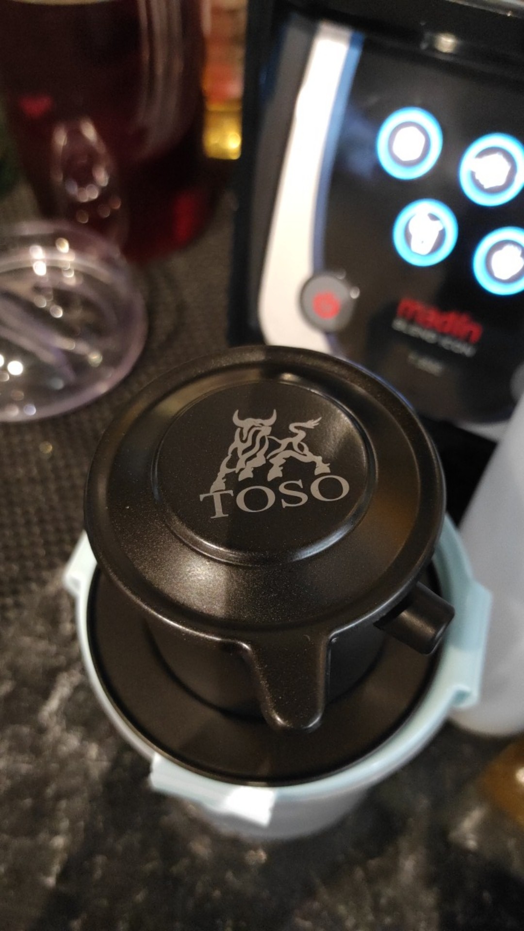 Toso Black Long Cam Sekrup Vietnam Drip Coffee Maker Saringan Kopi Coffee Drip