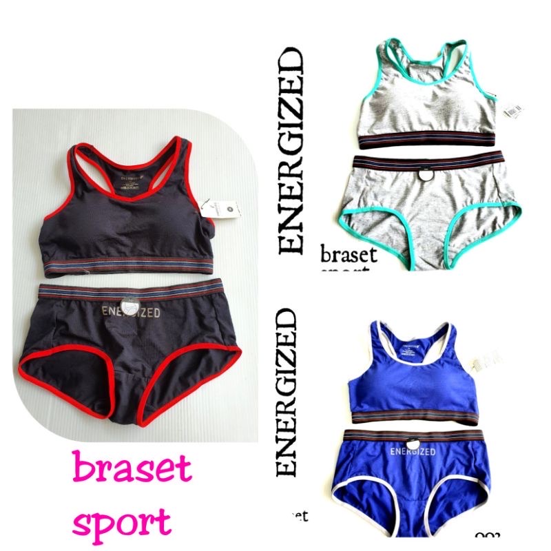 SPORT BRA SET ENERGIZED BY PIERRE CARDIN #100003 - Tanpa Kawat