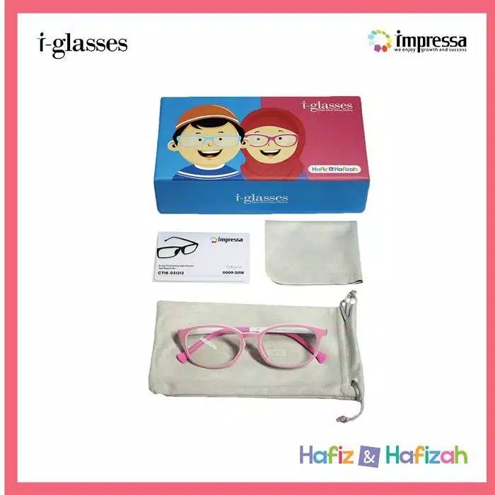 ✨COD✨ Al Qolam Kacamata Kesehatan Anti Radiasi I-Glasses - Merah Muda